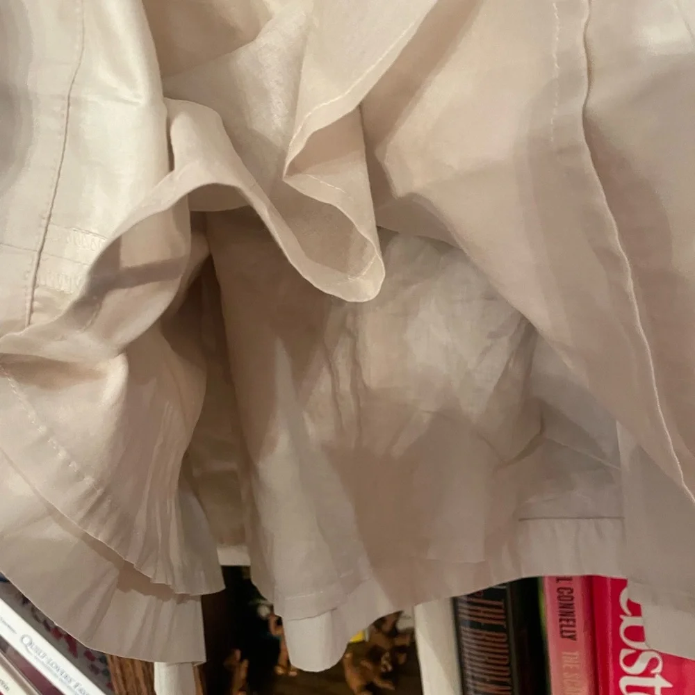 Theory Tan Pleated A-Line Work Skirt